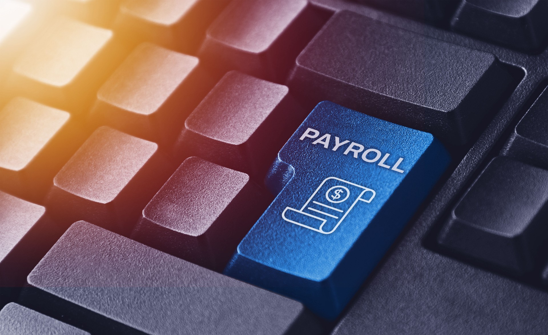 Payroll Key on Black Computer Keyboard. Finance and Business Concept