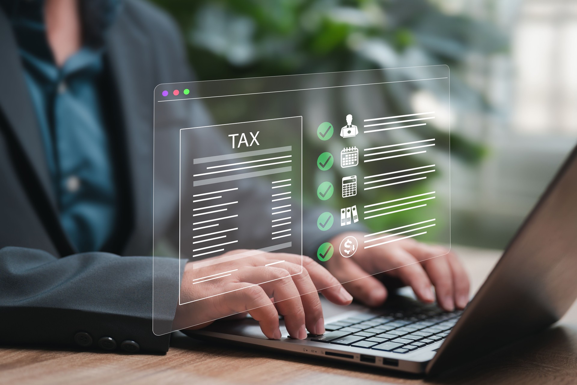 Tax Planning, Annual Filing Process Concept, Businessman Reviewing Tax Documents, Financial Compliance, Accounting Strategy, Year-End Reporting, Corporate Finance, Legal Obligation, Budget Management